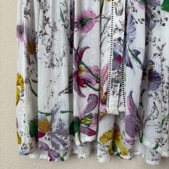 Anthropologie Nia Boho Floral Tunic Button Front Top - Picture 7 of 13